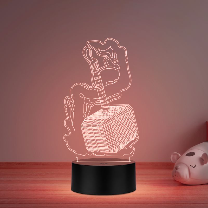 D Illusion thor259 Hammer Acrylic Table lamp Multicolored Light